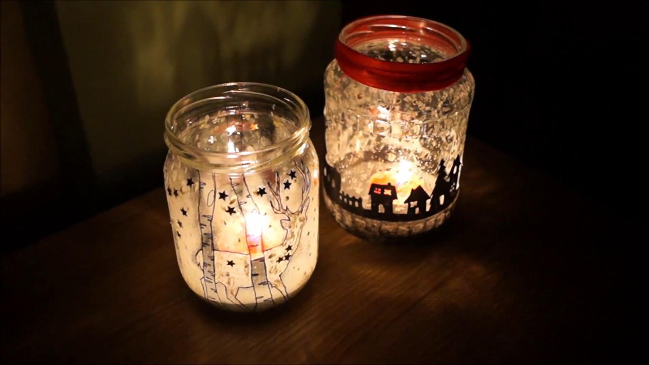 Christmas Candles In jar
