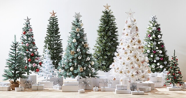 White Christmas Trees from Kmart